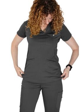 FITscrubs PocketPlus Black Scrub Top